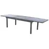 HESPERIDE Table extensible rectangulaire en verre piazza 8/12 places gris anthracite