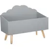 Atmosphera Coffre De Rangement Enfant Nuage - Longueur 58 Cm - Gris