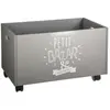Atmosphera - Coffre jouets/rangement avec roues gris - 48x30x28 cm T.U