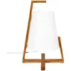 ATMOSPHERA CREATEUR D'INTERIEUR Lampe en bambou et abat-jour en plastique - H 32 cm - Blanc