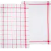 Lot de 2 torchons coton rouge 45x70cm - Atmosphera créateur d'intérieur
