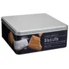Boîte à biscuits en fer noir avec relief 500gr 20x20x h 8,2 cm