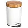 5five Simply Smart - Poubelle à couvercle bambou 3l naturéo blanc - 5five