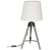 ATMOSPHERA Créateur d'intérieur - Lampe à Poser Trépied en Bois Runo 58cm Lin