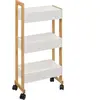 Instant D'o Desserte En Bambou 3 Niveaux Lea - L. 38 X H. 80 Cm - Blanc
