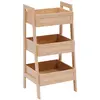 Etagère cane 3 niveaux h80cm bois clair CANE