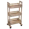 Five - Desserte sur Roues en Bois de Paulownia Esprit Cagette H 82 cm