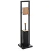 FIVE Brosse WC et Dérouleur Papier toilette en Bambou et métal Noir H 80 cm