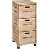 Five - meuble sur roues tour 3 tiroirs en bois style cagette h 82 cm