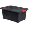 5FIVE Boîte de rangement en polypropylène noir 55L fermeture par double clips