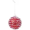 Pp No Name Boule de Noël en Verre Perles 9cm Rouge
