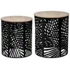 AC-DÉCO Atmosphera Créateur D'intérieur - Tables gigognes Feuilles noir D35cm 39cm