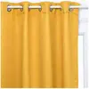 ATMOSPHERA - Rideau occultant motif feuille embossé - 260x140 cm - Jaune ocre