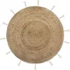 Atmosphera - Tapis à franges rond en jute Cosy - Diam. 80 cm - Beige - Cosy