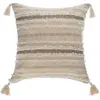 HOMEMAISON Atmosphera - Coussin Shine Carré avec Pompons 59x59cm - Beige - Shine