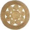 Tapis ajouré "Esra" en jute D80 cm - Beige - Atmosphera createur d'interieur