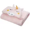 Plaid Licorne Polyester - 100x140 cm - Multicolore - ATMOSPHERA - Enfant - Rose