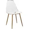 Chaise ATMOSPHERA TAHO   Scandinave moderne, polycarbonate & bois, blanc