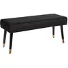 Banc velours Salome noir 100x35cm - Atmosphera créateur d'intérieur