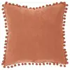 Coussin - Atmosphera - 40x40 cm - Terracotta - Déhoussable - Pompons