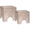 Atmosphera 2 Tables D'appoint Bois Design Ethnique Terre - Marron