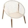 Atmosphera - Fauteuil Raina tressé Blanc - Coton & Teck