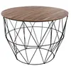Atmosphera Table Basse En Acier Noir Large Plateau En Bois D 56 Cm