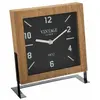 Atmosphera Horloge à poser en bois et support en métal Noir H 23 cm