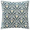 Paris Prix Housse de coussin géométrique en chenille (40x40 cm - Bleu)