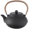 SECRET DE GOURMET Théière en fonte design Flower - 1000 ml - Noir