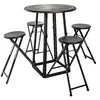 Ensemble table haute et 4 tabourets ext Atmosphera - Noir