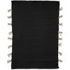 Atmosphera - Tapis Tula en coton avec pompon en jute 60 x 90 cm - Noir