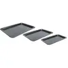 FIVE Lot de 3 plaques de cuisson - Revêtement anti-adhésif - Coloris GRIS