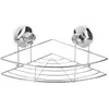 INSTANT D'O Etagère d\'angle à ventouse - L 22 x l 22 x H 11,5 cm - Acier chromé