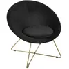 Atmosphera Créateur D'intérieur - Fauteuil Velours Noir Evan Atmosphera