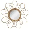 Atmosphera Miroir fleur en rotin - Ø 38 cm - Beige