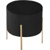 Atmosphera - Tabouret design velours Art Deco Living - Noir - Living