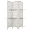 Paravent étagères - ATMOSPHERA - Blanc - Bois de Paulownia - Bois MDF - 3 étagères