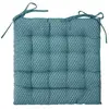 ATMOSPHERA CREATEUR D'INTERIEUR Galette de chaise imprimée et matelassée à nouettes coton bleu canard