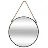 ATMOSPHERA CREATEUR D'INTERIEUR Miroir à corde Rond en métal - Noir - Ø 37 cm