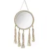Atmosphera Créateur d'intérieur - Miroir Mural Rond à Franges Eté 62cm Beige