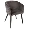 Fauteuil Marlo velours gris ardoise - Atmosphera créateur d'intérieur