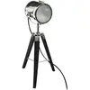 Atmosphera - Lampe Ebor - noir et chrome - métal et bois H68 cm