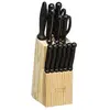 Bloc 11 couteaux avec aiguisoir et ciseaux 5Five 151170 Noir et Beige