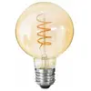 Ampoule LED - ATMOSPHERA - Globe ambré - E27 - Torsadé - D. 10,5 cm