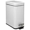 5 five simply smart Poubelle rectangle - 5 L - Inox - Blanc 30,5 cm