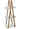 Five - Desserte de Salle de Bain 3 Niveaux en Bambou et Bois Blanc