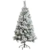 FEERIC LIGHTS & CHRISTMAS Sapin de Noël artificiel Vert Floqué enneigé et Pommes de pin H 180 cm