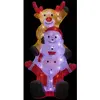 AC-Déco Père  et bonhomme de neige lumineux extérieur h58cm 60 led + transfo XMAS