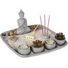 Jardin zen Aditya en ciment gris 24x12cm Atmosphera Créateur D'intérieur